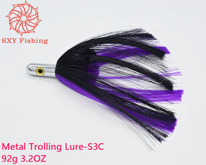 SXY pêche S3C métal pêche à la traîne leurre profonde pêche à la traîne <span class=keywords><strong>cheveux</strong></span> poisson appât pour bar morue PVC cuivre tête eau salée Marlin appât - Product Image 6