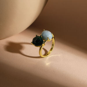 Anillo de cristal de Aguamarina Natural romántico, ajuste de garra, piedra preciosa múltiple, redimensionable para boda, aniversario, fiesta de compromiso, moda - Product Image 6