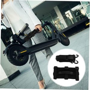 Guidon de vélo pliant avec sangle de transport universelle pour trottinettes électriques, en nylon noir - Product Image 1