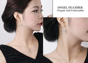 925 Sterling Silver Angel Zircon <b>Drop</b> <b>Earrings</b> for Women <b>Fashion</b> Jewelry with Stylish Pendientes Design - Product Image 3