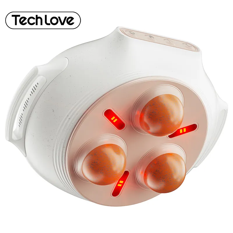 Tech Love Electrical Automatic Shiatsu Massage Instrument Belt Stone Vibrating Kneading Vibrator Fat Reducer Abdominal Massager
