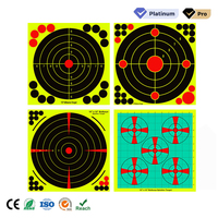 Lot de 4 cibles de tir auto-adhésives Bullseye Splatter de 12x12 pouces pour l'entraînement au stand de tir