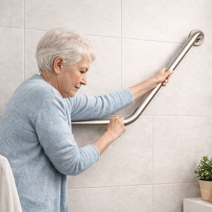 Fu Bao – barre de maintien en acier inoxydable, 40cm, en forme de L, antidérapante, poignée de sécurité pour salle de bain, pour personnes âgées et handicapées - Product Image 2