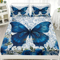 3 ensembles de draps en microfibre imprimés avec drap-housse à poche profonde et 2 taies d'oreiller