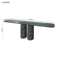 Table console moderne en marbre de 2 m, style design Verde Guatemala, pour la maison et l'hôtel, meubles de salon