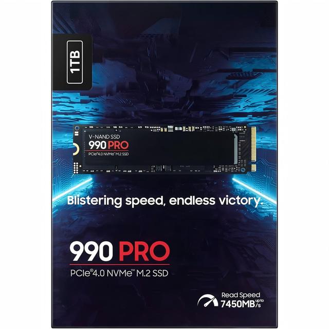 990 Pro PCIe 4.0 NVMe M.2 SSD 1TB Internal 7450/6900 MB/s Read/Write Speed Aluminum Alloy Shell Laptop