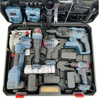 Kit d'outils électriques 5 en 1 - Meuleuse d'angle électrique sans fil au lithium rechargeable, clé à chocs sans fil, boîte à outils
