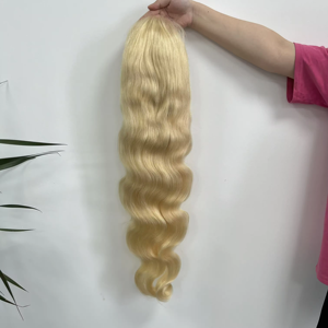 Vente directe d'usine Perruque en cheveux humains <span class=keywords><strong>blonde</strong></span> 613 à ondulation corporelle bouclée à bas prix Perruque en dentelle transparente tendance - Product Image 6