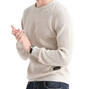 Soiling Hot Selling Pure Color Round Neck Knitwear Basic Winter Autumn Slim Fit Pullover Casual Men Knitted Sweater