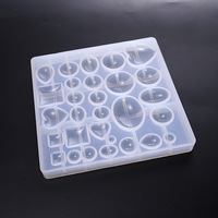 Moules en silicone pour bijoux en résine, pour la création de bijoux en résine époxy, pendentifs, boucles d'oreilles, colliers, porte-clés, gemmes, non toxiques, réutilisables