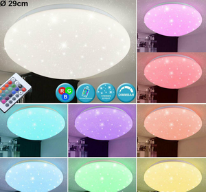 Điều Khiển Từ Xa Hồng Ngoại Rgb + Đèn Trần Led Trắng Ấm Đèn Trần Thông Minh Có Thể Điều Chỉnh Độ Sáng RGB 24W 110-220V - Product Image 6