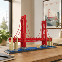 Ensemble de blocs de construction de la Ponte Golden Gate - San Francisco, pour les distributeurs de jouets en gros, les commerces de souvenirs et les boutiques de cadeaux