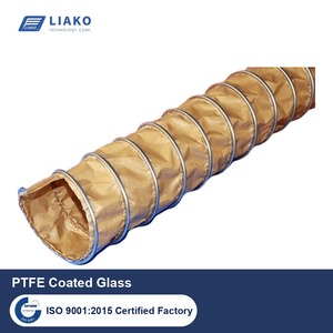 Conducto Flexible de Fibra de Vidrio Recubierto de PTFE LT-370, Espiral de Acero Inoxidable, -30 a 250 °C, DI 50-1000 mm, Extracción de Polvo y Humo - Product Image 1
