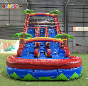 Tobogán Acuático Inflable Doble Comercial con <span class=keywords><strong>Castillo</strong></span> y Palmera - Product Image 6