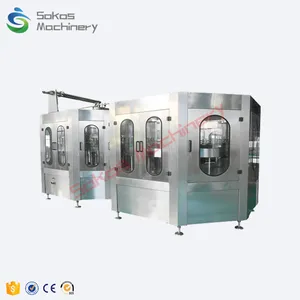 Fully Carbonated Soft Drinks Glass Bottle Carbonated Soda Water Filling Machine Plant PET Plastic Bottle Isobaric Filling SUS304