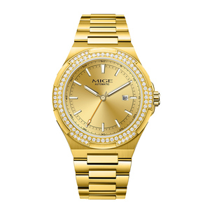 Reloj Mecánico Automático de Lujo para Hombre con Bisel de Diamantes de 41 mm y Logotipo Personalizado, Movimiento Miyota, Acero Inoxidable 316L Sólido, Zafiro, 5 ATM - Product Image 1