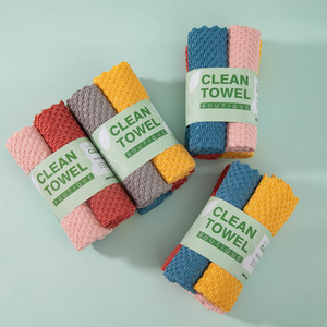 Lot de chiffons de nettoyage en <span class=keywords><strong>microfibre</strong></span> velours corail, épais et super absorbants, avec bords coupés pour la cuisine - Product Image 1
