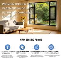 Fenêtres à battants en aluminium insonorisées à rupture de pont thermique, double vitrage, pour balcon de villa, économie d'énergie, ouverture latérale