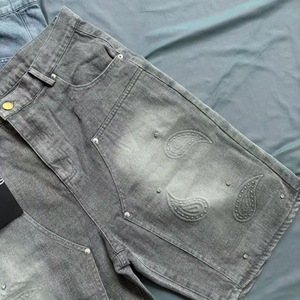 Emozione mista allentata a caldo foratura anacardi <span class=keywords><strong>Jeans</strong></span> fiori da uomo e da donna pantaloni pantaloncini Casual - Product Image 5