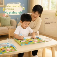 Livre de dessin à l'eau personnalisé pour enfants, peinture à l'eau uniquement, livre réutilisable à révélation de couleur magique