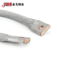 Kawat Tembaga Kepang Berlapis Timah Fleksibel Tipe Busbar 40x800mm Dapat Disesuaikan Merek JLDA Konektor 0-600V