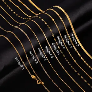 Collana Punk a maglie cubane in acciaio inox per uomini e donne gioielli placcato in oro a catena di Figaro catena a forma di serpente