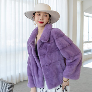 Vestes d'Hiver pour Femmes en Gros <span class=keywords><strong>Manteau</strong></span> de <span class=keywords><strong>Fourrure</strong></span> de <span class=keywords><strong>Vison</strong></span> Véritable au Design Court pour Dames - Product Image 1
