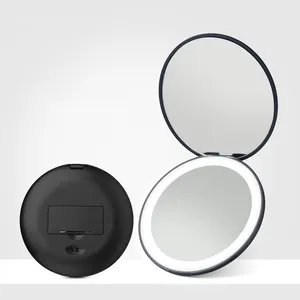 Gmgaic 휴대용 접는 메이크업 확대 LED 스마트 직사각형 간단한 유럽 샤워 감지 거울