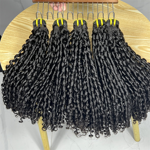 100% Unprocessed Natural Color Human Hair Extension 12A Grade Virgin Hair Bundle Double Drawn Pixie Curly Raw Indian Hair Bundle