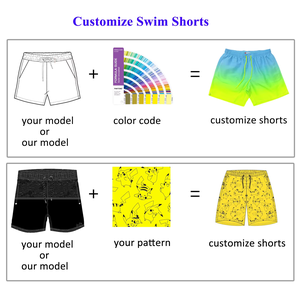 Costume da Bagno di Alta Qualità Personalizzato in Tessuto Elasticizzato 4-Way Stampato a Sublimazione, Short da Spiaggia Uomo Donna con Tasche a Cerniera - Product Image 3