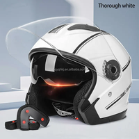 Nouveaux produits : Casque moto demi-face avec lentille HD double, accessoires et doublure confortable – Idéal quatre saisons