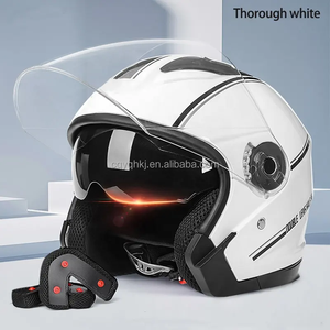 Nouveaux produits : Casque <span class=keywords><strong>moto</strong></span> demi-face avec lentille HD double, accessoires et doublure confortable – Idéal quatre saisons - Product Image 3