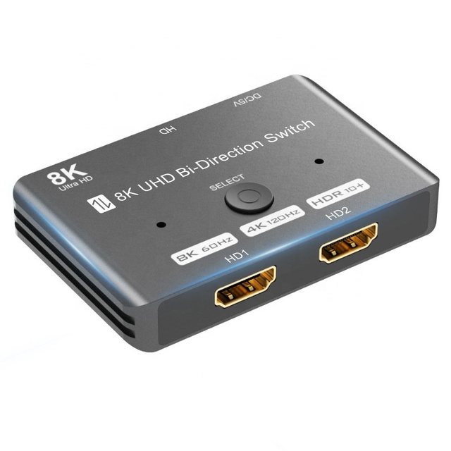 8K HDMI Bi-Direction Switch 2 Input 1 Output and 1 Input 2 Output Compatible for Firestick, Xbox PS4 Roku HDTV and More