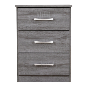 Chic Gray Contemporary Nightstand With 3 <b>Drawers</b> <b>For</b> Bedroom <b>Storage</b> - Product Image 3