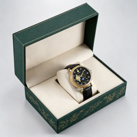 Boîte de rangement de luxe noire en carton rigide pour montres, idéale pour la vente en gros et les cadeaux