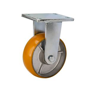 4in Polyurethane 500kg Load Capacity Swivel 2" Wide <strong>Caster</strong> Wheels 10mm Thickened Bracket <strong>Cast</strong> <strong>Iron</strong> PU <strong>Casters</strong> with Grease Nipple - Product Image 2