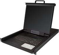 Consola KVM de 8 Puertos para Montaje en Rack con Cables de 6 pies - Conmutador KVM Integrado con Monitor LCD de 19 Pulgadas - KVM LCD 1U Completamente Equipado