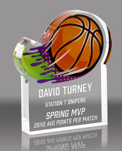 कस्टम पूर्ण रंग ग्राफिक्स Lucite खेल ट्रॉफी पट्टिका प्लास्टिक ट्रॉफी बास्केटबॉल अमेरिकी फुटबॉल Splatters एक्रिलिक पुरस्कार - Product Image 4