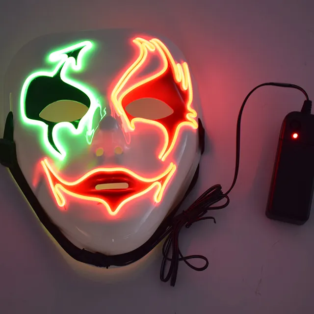 Halloween Masquerade Lễ Hội Rave Led Light Up Neon El Dây Mặt Nạ Cho Lễ Hội Bên Trang Phục