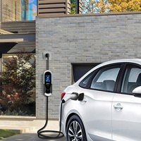 Chargeur de voiture électrique intelligent avec application WiFi 11kW 16A 3 phases, borne de recharge murale avec grand écran HD rouge CEE Type 2