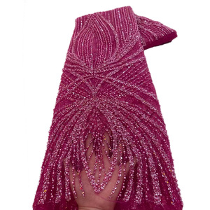 ผ้าลูกไม้ปักเลื่อมสีน้ำตาลเข้ม ผ้าลูกไม้ฝรั่งเศสประดับพู่และลูกปัด ผ้าทูลล์คริสตัลแบบแอฟริกัน <span class=keywords><strong>Aso</strong></span> Ebi สำหรับชุดงานแต่งงานและงานปาร์ตี้ - Product Image 6