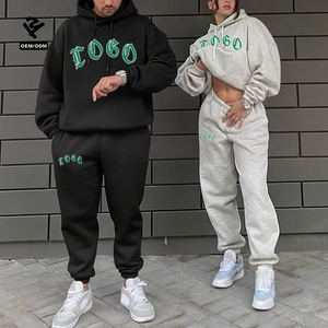 Conjunto de Dos Piezas de Felpa Personalizado para Parejas, Estilo Urbano, Sudadera Holgada con Hombros Caídos y Pantalones Deportivos, Conjuntos para Mujer - Product Image 4