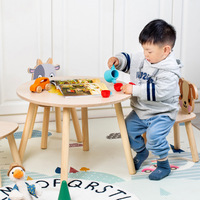 Ensemble table et chaises en bois pour enfants, meubles de jeu et d'apprentissage pour enfants, bébés, salon, écologique