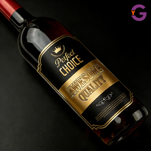 Custom Eco-Friendly Waterproof Holographic Red Wine Whiskey <strong>Vodka</strong> Bottle <strong>Label</strong> Front Back Logo Matte Textured Vinyl Foil <strong>Label</strong> - Product Image 1