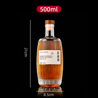 Bouteille en verre vide personnalisée de 500 ml pour gin, vin, rhum, vodka, whisky, spiritueux, avec étiquette