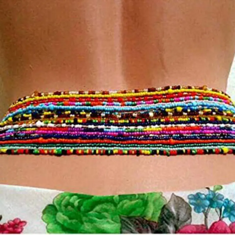 Zomer Sieraden Taille Kraal Set Kleurrijke Taille Buik Afrikaanse Taille Bead Body Chain Kralen Buik Ketting Bikini Sieraden