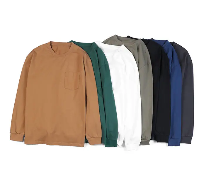 Next Level Bekleidung Übergroße Großhandel Baumwolle Sport Schwere Custom Blank Rundhals Langarm T-Shirt Männer