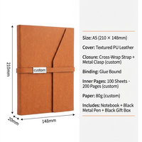 Ensemble de carnets haut de gamme personnalisés pour entreprise, format A5 avec stylo, fermoir métallique, ensemble de carnets pour offrir en cadeau, fabrication originale