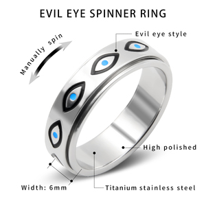 Bagues de <span class=keywords><strong>couple</strong></span> classiques haut de gamme Bochi Jewelry en acier inoxydable avec pierre naturelle, plaqué or 18 carats, anti-stress rotatives, vente en gros, best-seller - Product Image 6