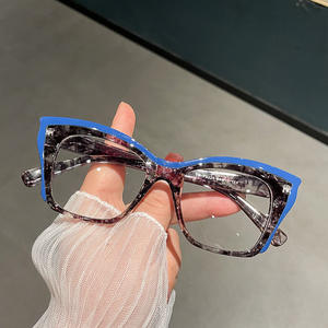 Gafas de luz azul para mujeres y niñas a la moda 2025 ceja azul Floral cuadrado grande TR90 Anteojos Opticos - Product Image 3